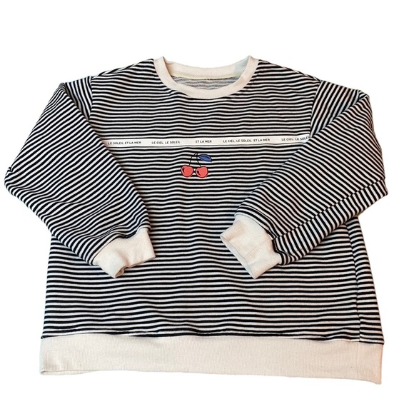 Bonpoint Cherry-Print Striped Girls Sweatshirt - Picture 2 of 7